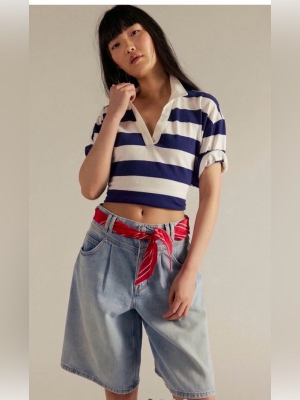 Free People We The free interstate slouchy denim shorts $128 NWT